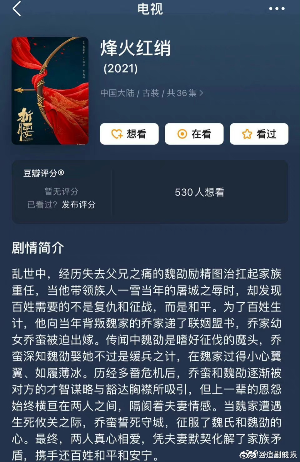 网传电视剧折腰的男主暂定张晚意，女主宋轶